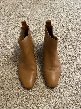 Lucky Brand Women's Cognac Leather Chelsea Ankle Boots